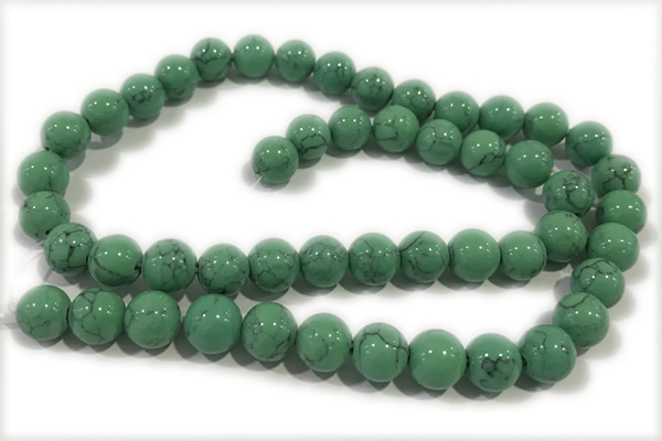 TURQ177 15 inches 6mm round synthetic turquoise beads