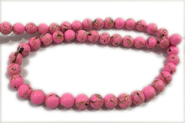 TURQ54 15 inches 10mm round synthetic turquoise with shelled beads