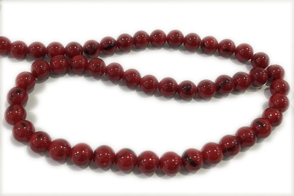 TURQ58 15 inches 8mm round synthetic turquoise with shelled beads